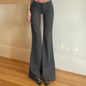 Flared Damesbroek met Hoge Taille en Comfortabele Pasvorm