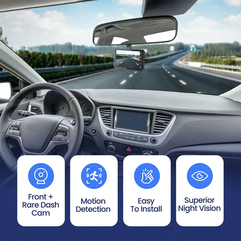 RoadGuard - Auto Dashcam voor Voorkant en Achterkant met Night Vision - Afbeelding 4