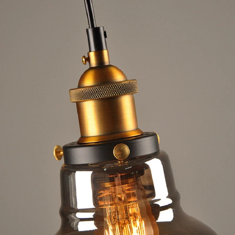 Vintage Hanglamp Van Antiekglas | Industrieel & Art Deco Design - Afbeelding 8