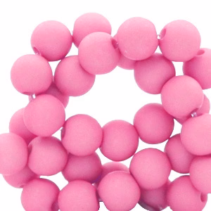 Acryl kralen mat Hot pink 4mm