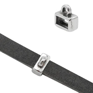Bail schuiver met oog rechthoek DQ 5x2mm zilver