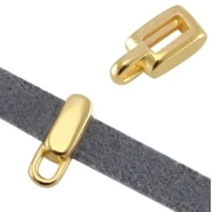 Bail schuiver met oog rechthoek DQ 5mm goud