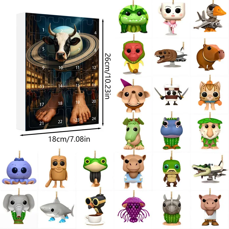 Adventskalender – 24 Acryl Figuren voor Decoratie en Verzameling - Afbeelding 4