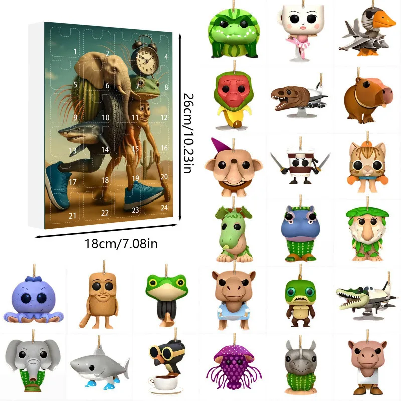 Adventskalender – 24 Acryl Figuren voor Decoratie en Verzameling - Afbeelding 8