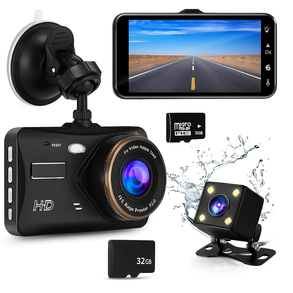 RoadGuard - Auto Dashcam voor Voorkant en Achterkant met Night Vision